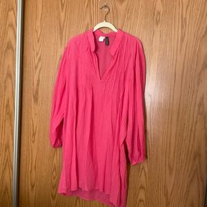 Beach cover up top barley worn, 100% cotton, EUC